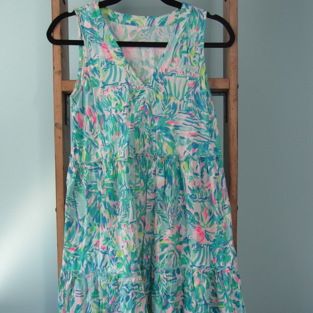 Lilly Pulitzer Lorina Swing Dress in Blue Ibiza Cabana Cocktail Size XS - Picture 2 of 6